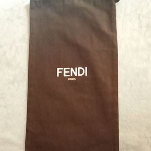 Authentic Fendi black cotton dust travel boots storage bag